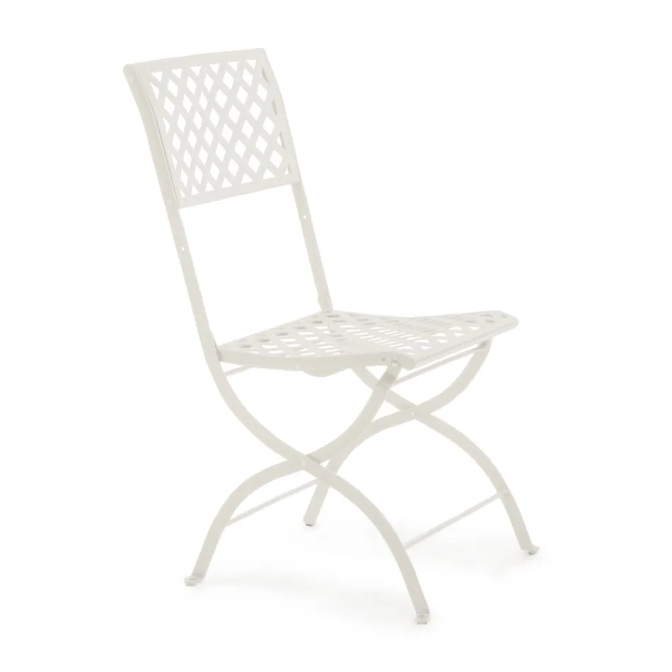 Silla de exterior plegable en acero galvanizado Made in Italy 2 piezas - Selvaggia Viadurini
