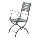 Silla de exterior plegable en acero galvanizado Made in Italy 2 piezas - Selvaggia Viadurini