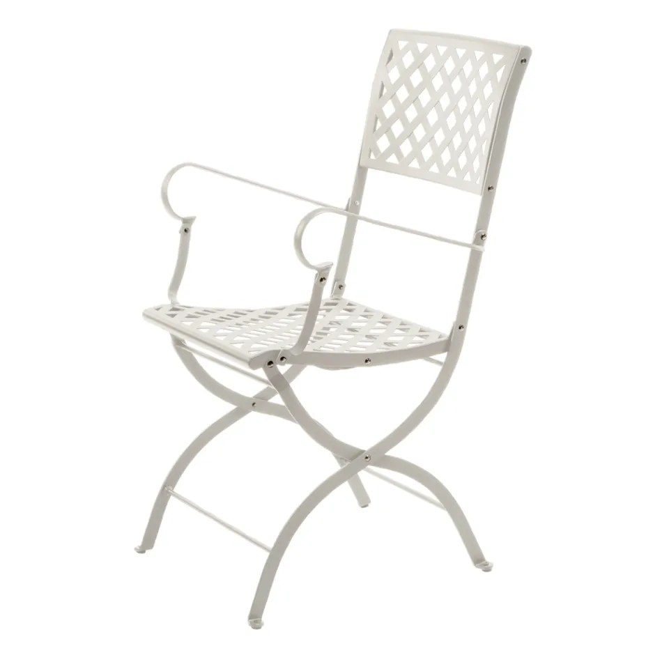 Silla de exterior plegable en acero galvanizado Made in Italy 2 piezas - Selvaggia Viadurini