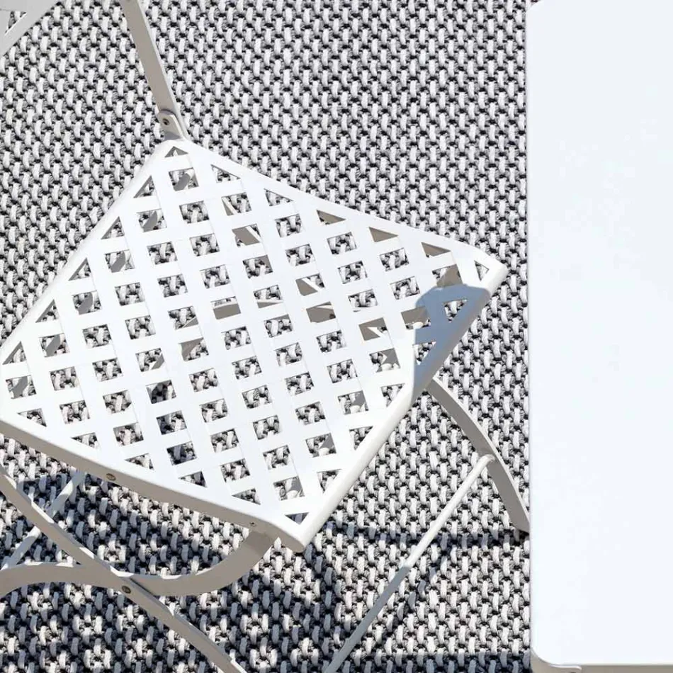 Silla de exterior plegable en acero galvanizado Made in Italy 2 piezas - Selvaggia Viadurini