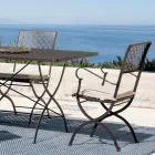 Silla de exterior plegable en acero galvanizado Made in Italy 2 piezas - Selvaggia Viadurini