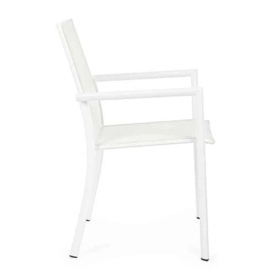 Silla de exterior en aluminio con reposabrazos de Homemotion - Casper Design Viadurini