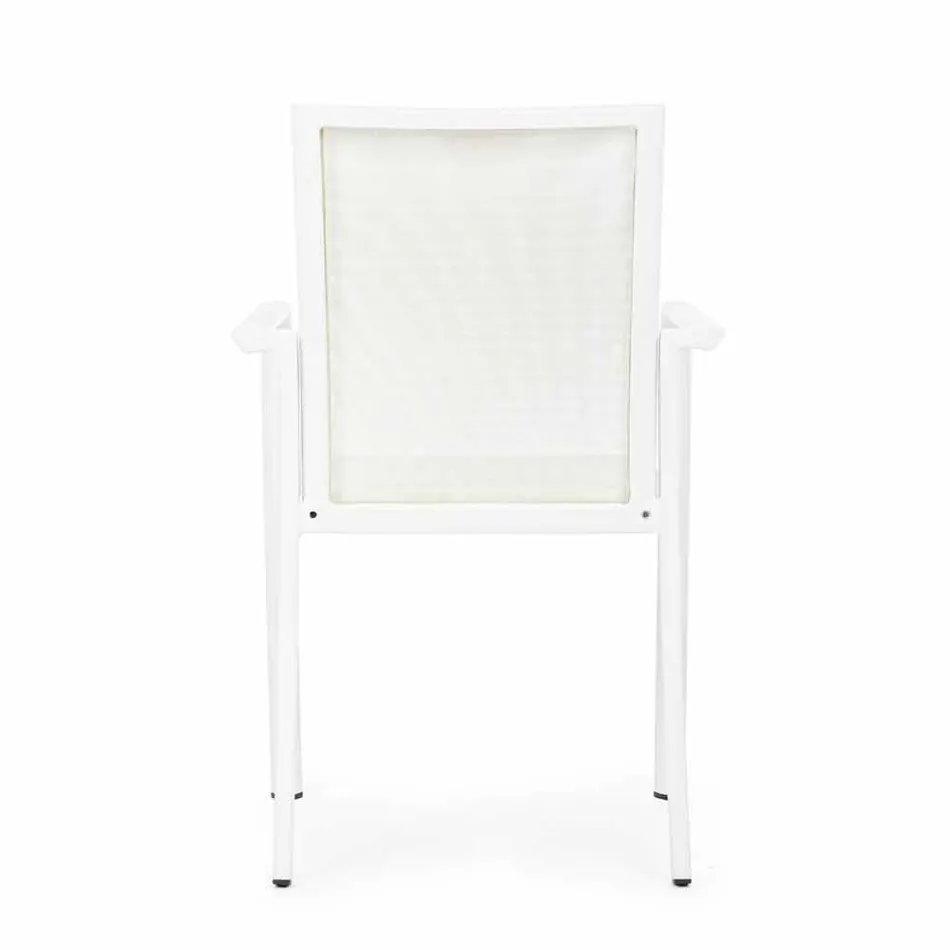 Silla de exterior en aluminio con reposabrazos de Homemotion - Casper Design Viadurini