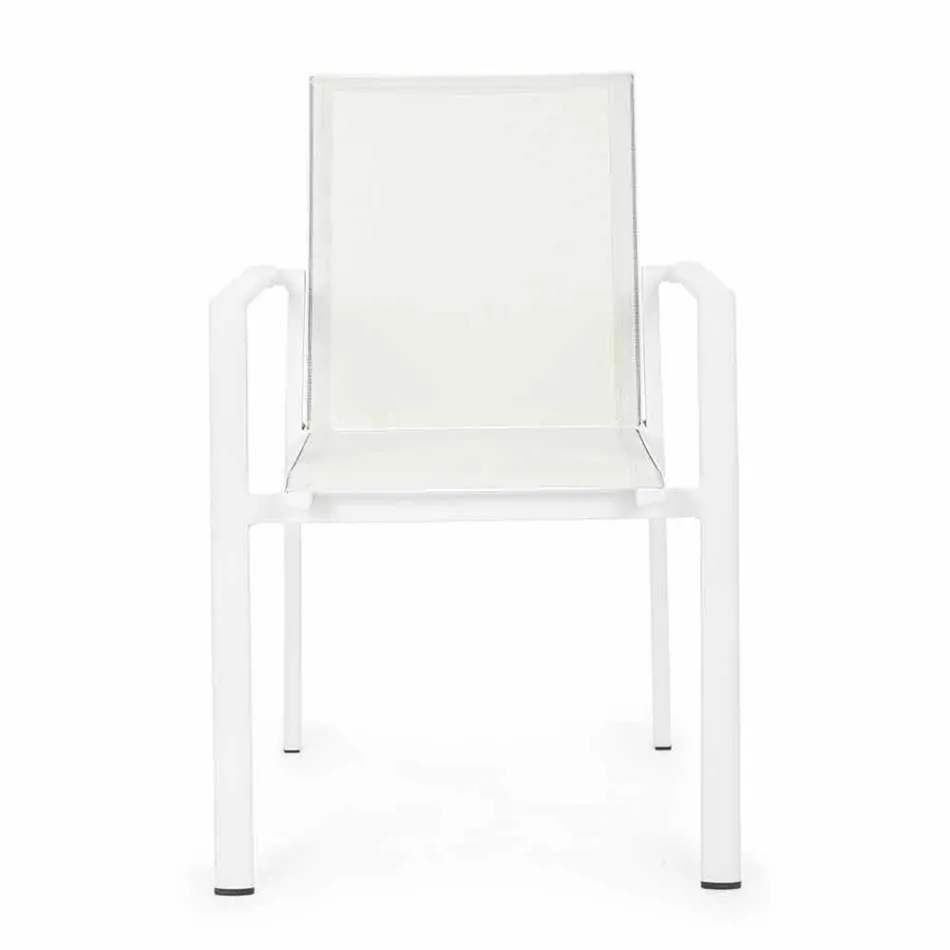 Silla de exterior en aluminio con reposabrazos de Homemotion - Casper Design Viadurini