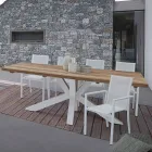 Silla de exterior en aluminio con reposabrazos de Homemotion - Casper Design Viadurini