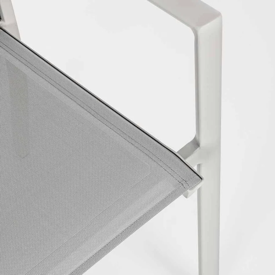 Silla de exterior en aluminio con reposabrazos de Homemotion - Casper Design Viadurini