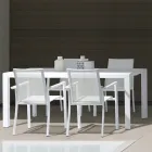 Silla de exterior en aluminio con reposabrazos de Homemotion - Casper Design Viadurini