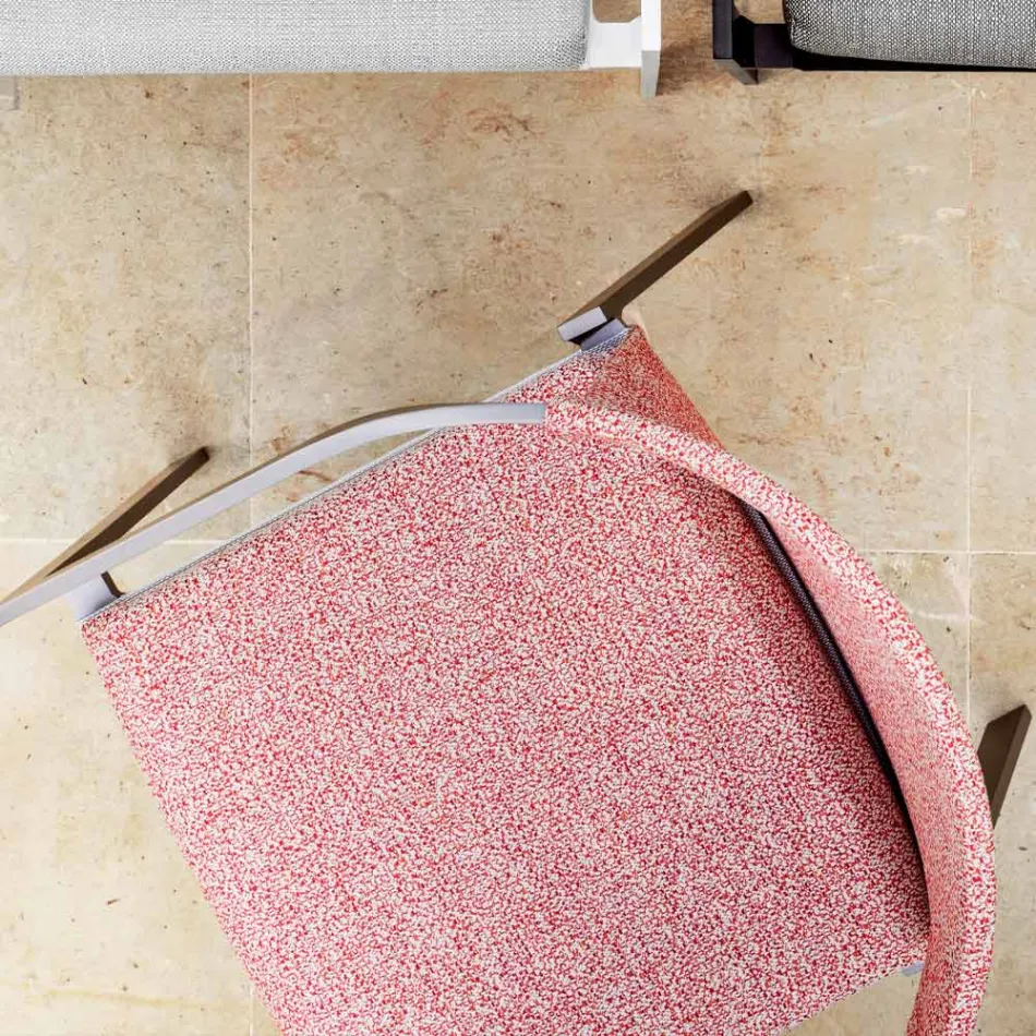 Silla de exterior de aluminio con o sin cojín, alta calidad, 4 piezas - Filomena Viadurini