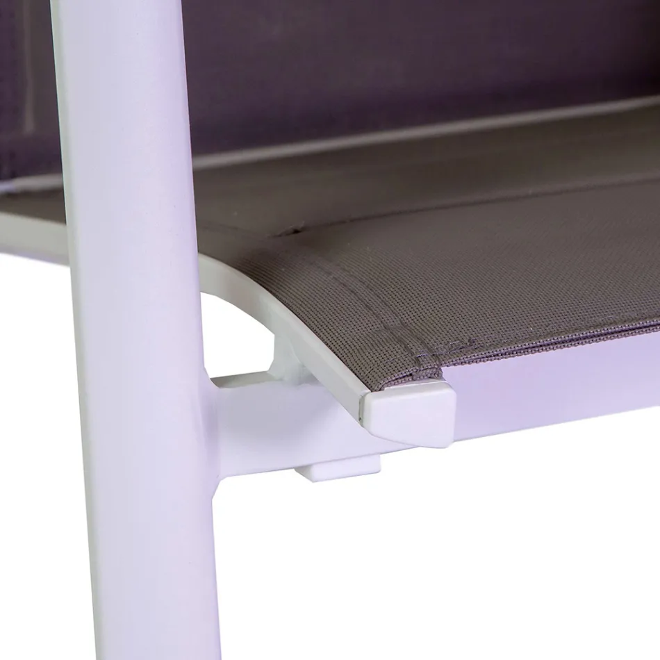 Silla de Exterior en Aluminio con Textilene de Doble Capa - Excursión Viadurini