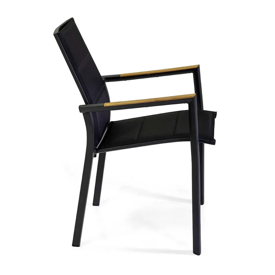 Silla de Exterior en Aluminio con Textilene de Doble Capa - Excursión Viadurini