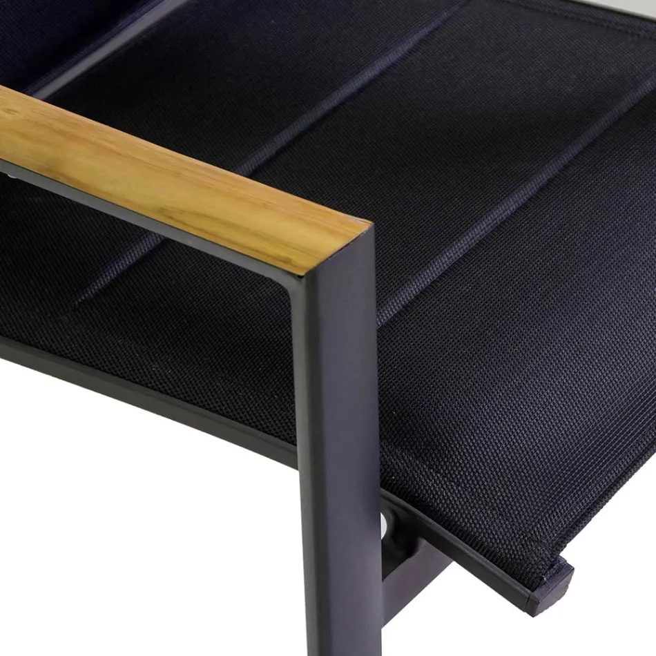 Silla de Exterior en Aluminio con Textilene de Doble Capa - Excursión Viadurini