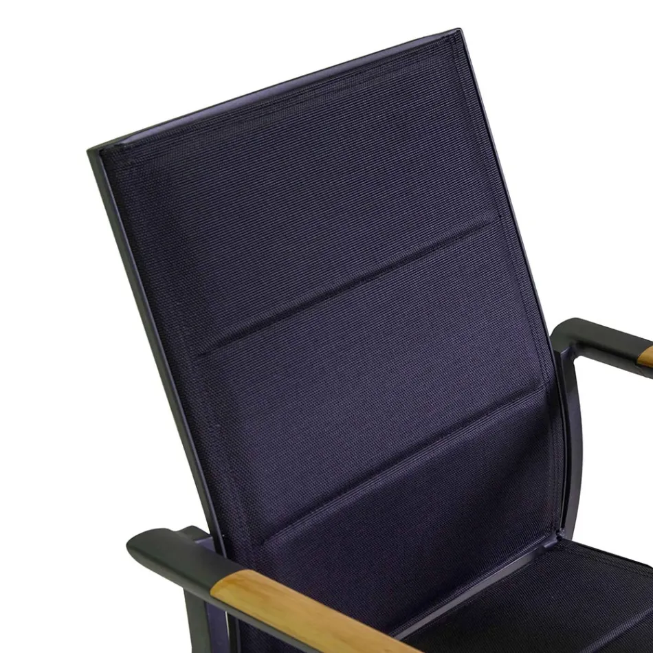 Silla de Exterior en Aluminio con Textilene de Doble Capa - Excursión Viadurini