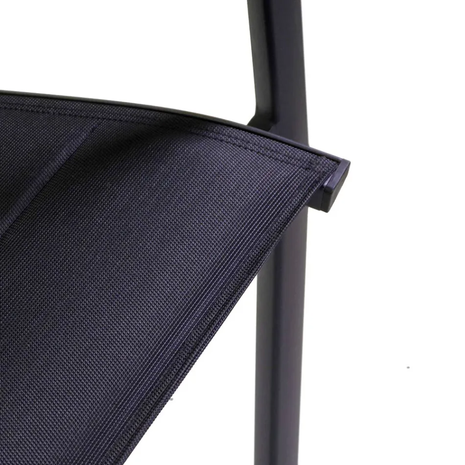 Silla de Exterior en Aluminio con Textilene de Doble Capa - Excursión Viadurini