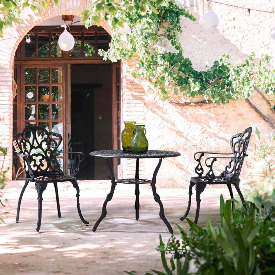 Silla de exterior en aluminio pintado acabado mate, 2 piezas - Casiro Viadurini