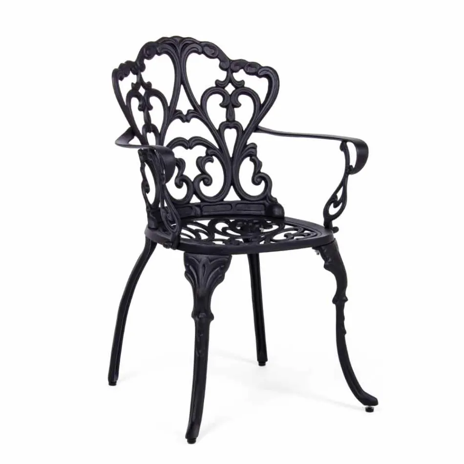 Silla de exterior en aluminio pintado acabado mate, 2 piezas - Casiro Viadurini