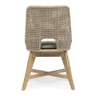 Silla de exterior en cuerda y tela con base de teca, Homemotion 2 piezas - Lesya Viadurini