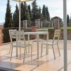 Silla de exterior en hierro pintado blanco perla Made in Italy 4 piezas - Bernie Viadurini