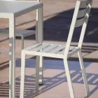 Silla de exterior en hierro pintado blanco perla Made in Italy 4 piezas - Bernie Viadurini
