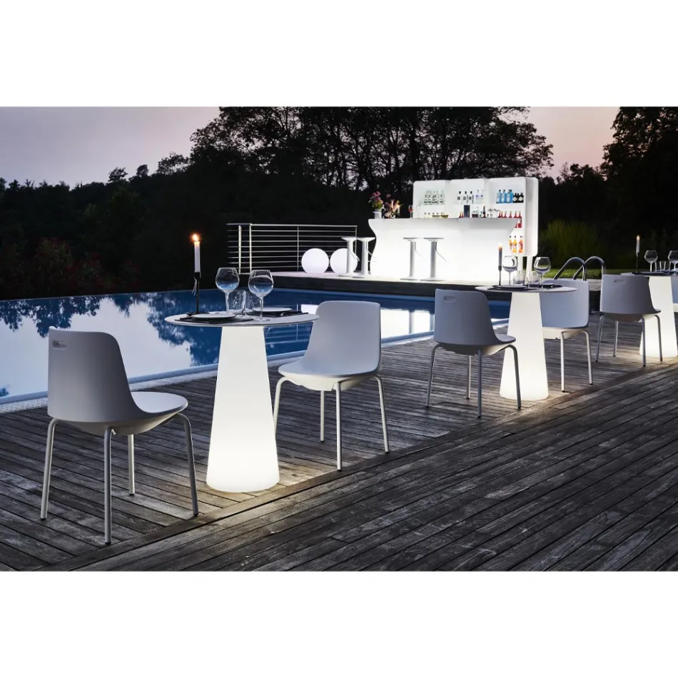 Silla de exterior en polietileno y aluminio Made in Italy 2 piezas - Rizia Viadurini