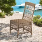 Silla de exterior en polirratán con cojín opcional - Gigi Viadurini