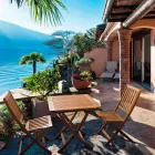 Silla plegable para exteriores en madera de acacia, 2 piezas - Grima Viadurini