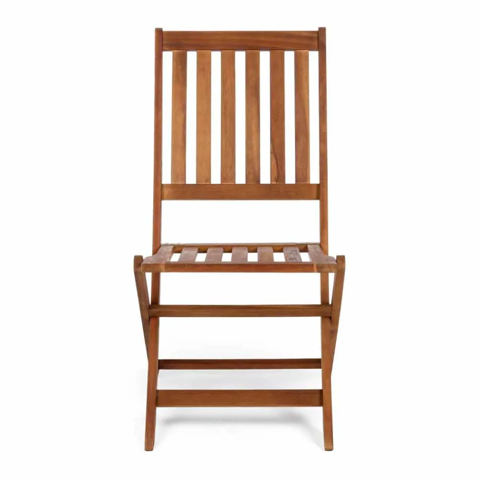 Silla plegable para exteriores en madera de acacia, 2 piezas - Grima Viadurini