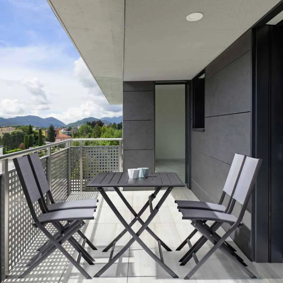 Silla plegable para exteriores en Textilene y Aluminio, 4 Piezas - Holly Viadurini