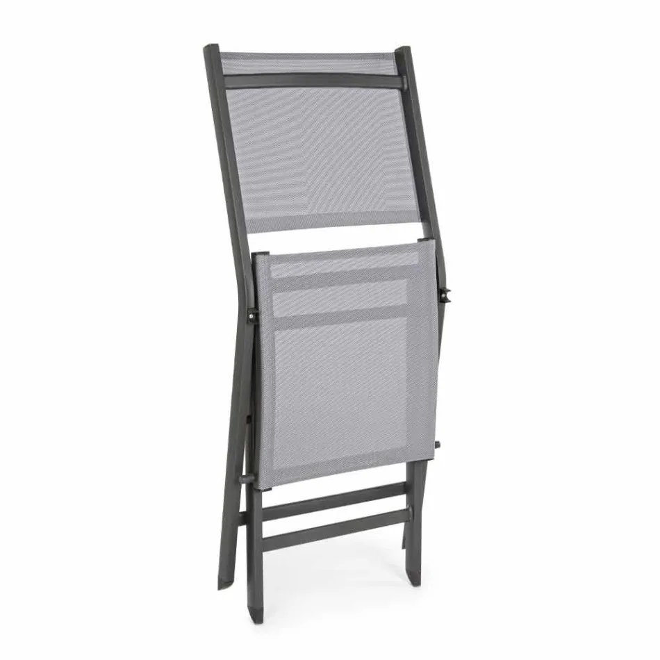 Silla plegable para exteriores en Textilene y Aluminio, 4 Piezas - Holly Viadurini