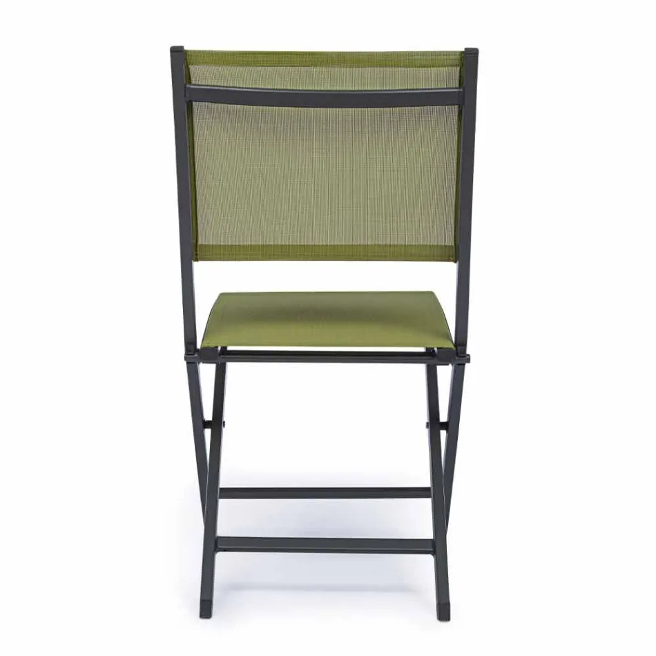 Silla plegable para exteriores en Textilene y Aluminio, 4 Piezas - Holly Viadurini