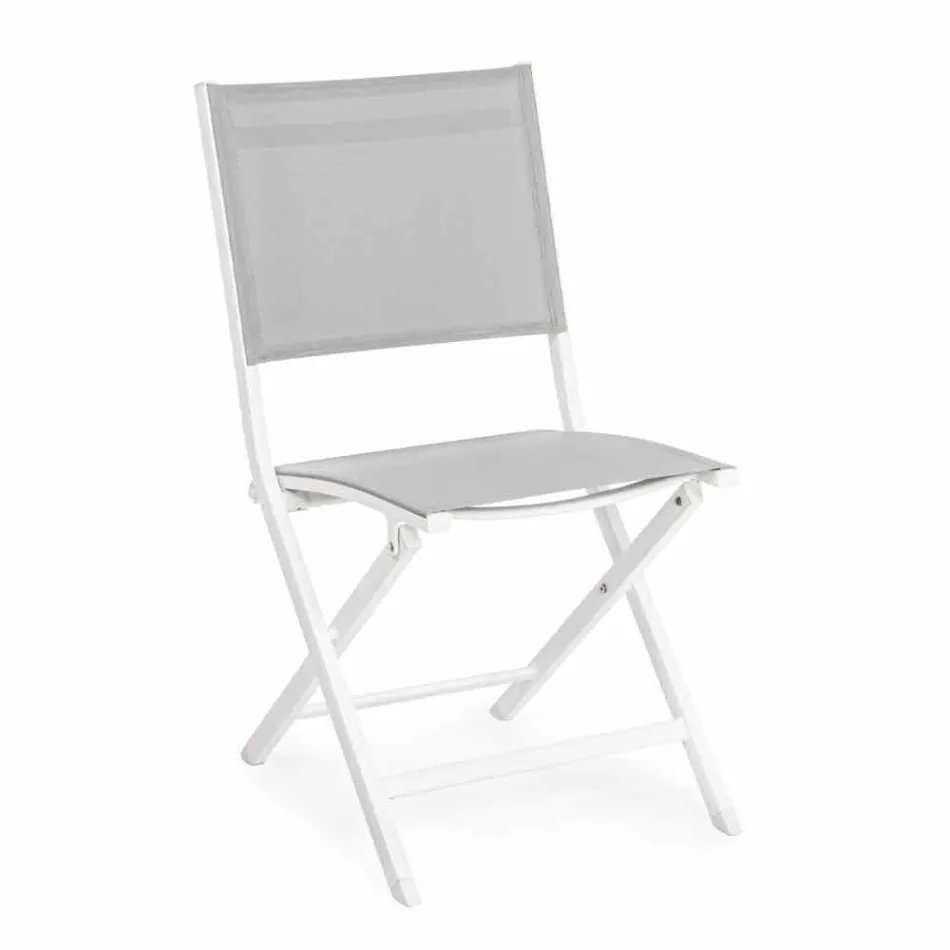 Silla plegable para exteriores en Textilene y Aluminio, 4 Piezas - Holly Viadurini