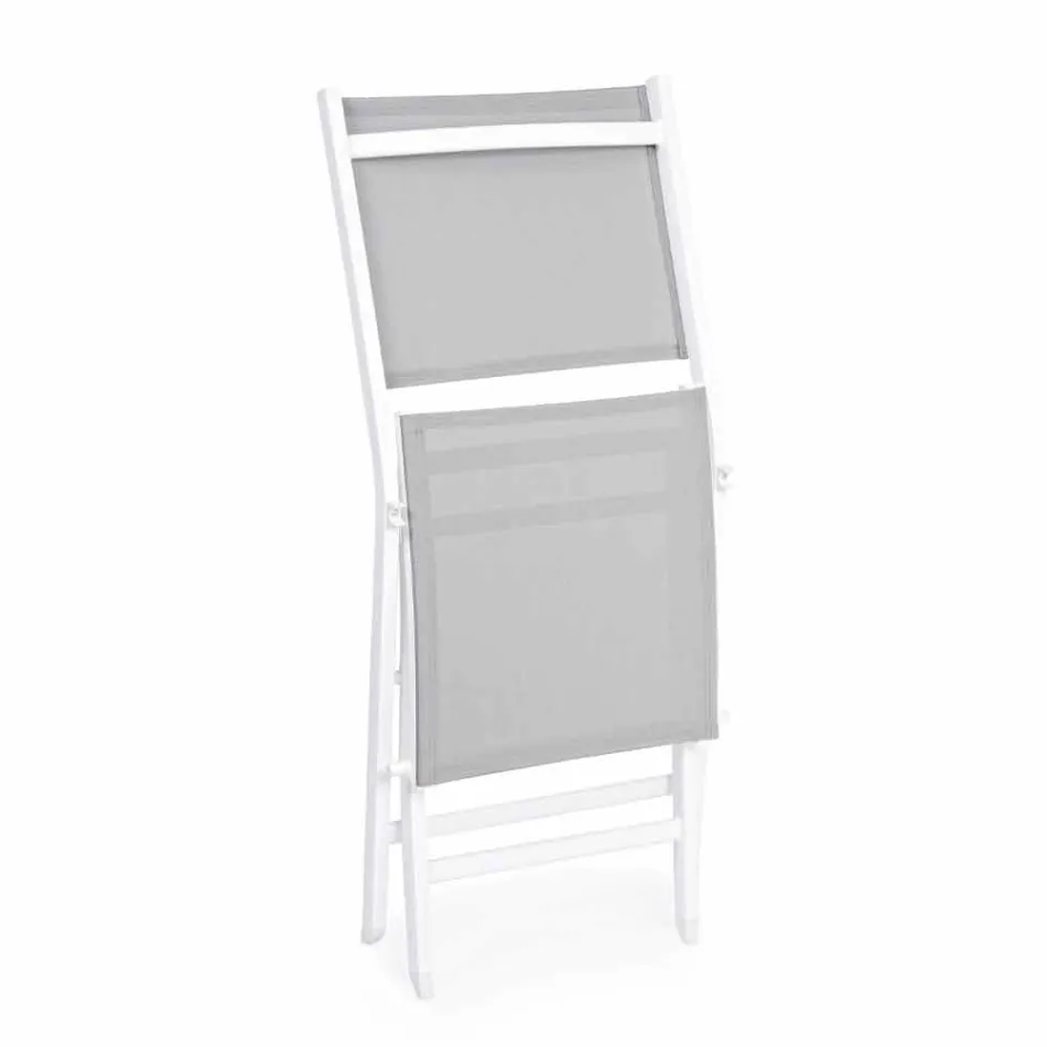 Silla plegable para exteriores en Textilene y Aluminio, 4 Piezas - Holly Viadurini