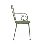 Silla de Jardín con Reposabrazos Diseño Shabby Chic en Acero - Enchantment Viadurini