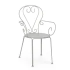 Silla de Jardín con Reposabrazos Diseño Shabby Chic en Acero - Enchantment Viadurini