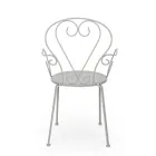 Silla de Jardín con Reposabrazos Diseño Shabby Chic en Acero - Enchantment Viadurini