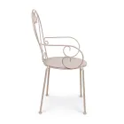 Silla de Jardín con Reposabrazos Diseño Shabby Chic en Acero - Enchantment Viadurini