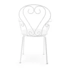Silla de Jardín con Reposabrazos Diseño Shabby Chic en Acero - Enchantment Viadurini