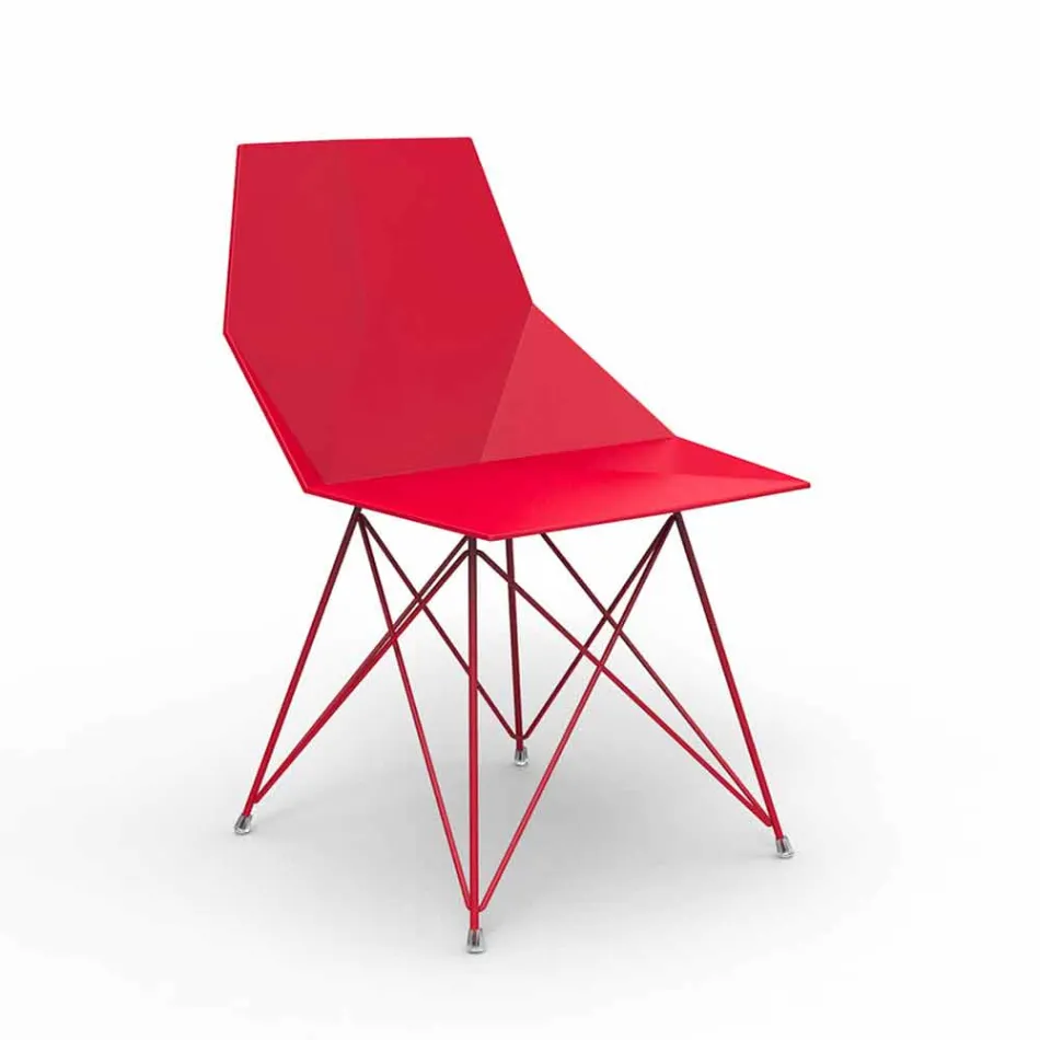 Silla de jardín de diseño Vondom Faz en polipropileno y acero inoxidable. Viadurini