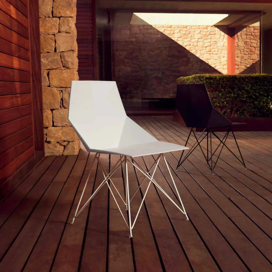 Silla de jardín de diseño Vondom Faz en polipropileno y acero inoxidable. Viadurini