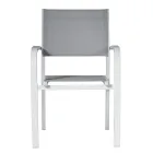 Silla de jardín apilable de aluminio con reposabrazos de diseño - Gontran Viadurini