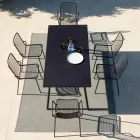 Silla de jardín apilable en metal galvanizado Made in Italy 4 piezas - Vikas Viadurini