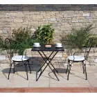 Silla de Jardín en Hierro Pintado Negro con Estructura Apilable - Nacim Viadurini