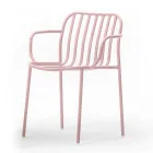 Silla de jardín de metal con reposabrazos Made in Italy 2 piezas - Simply Viadurini