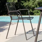 Silla de jardín de metal con reposabrazos Made in Italy 2 piezas - Vikas Viadurini