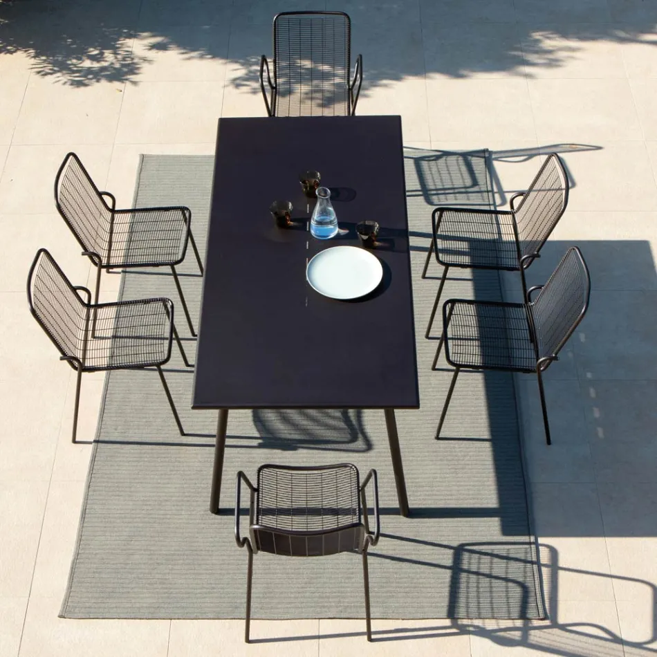 Silla de jardín de metal con reposabrazos Made in Italy 2 piezas - Vikas Viadurini