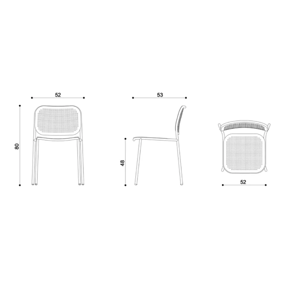 Silla de Jardín en Metal Pintado Made in Italy 2 Piezas - Synergy Viadurini