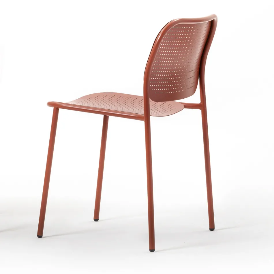 Silla de Jardín en Metal Pintado Made in Italy 2 Piezas - Synergy Viadurini