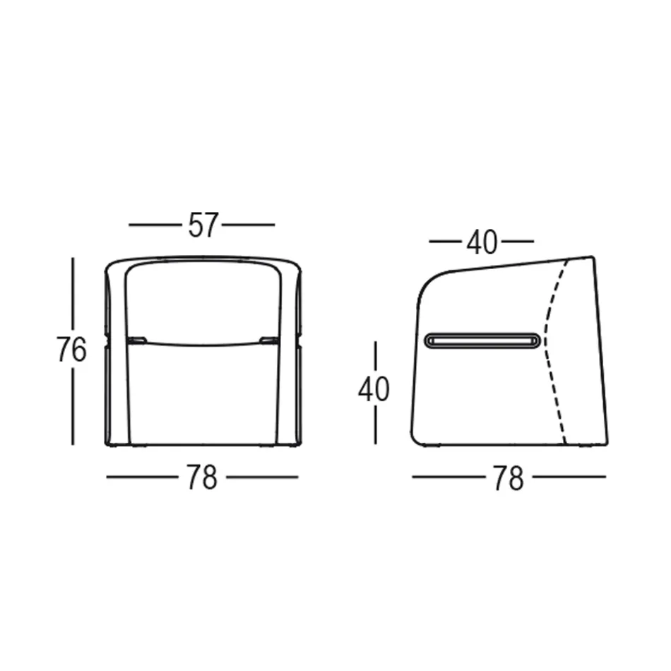 Silla de jardín en polietileno y madera de abedul Made in Italy - Talula Viadurini