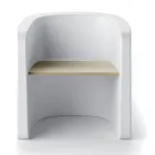 Silla de jardín en polietileno y madera de abedul Made in Italy - Talula Viadurini