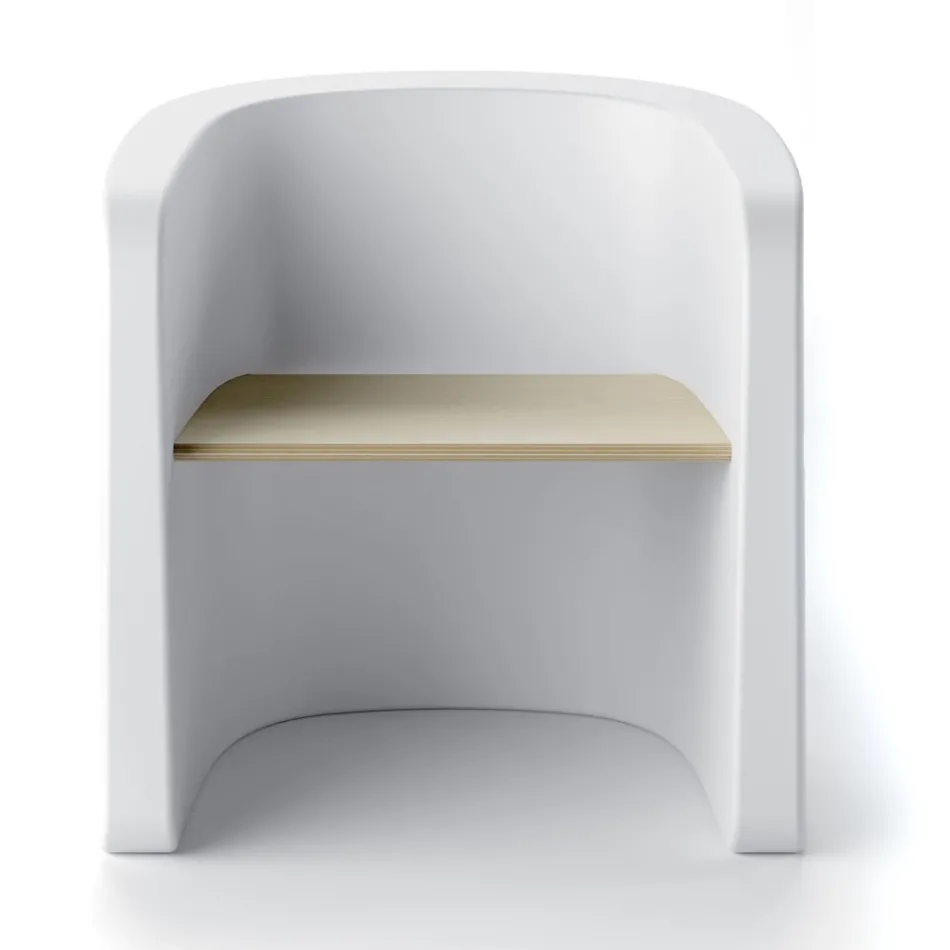 Silla de jardín en polietileno y madera de abedul Made in Italy - Talula Viadurini