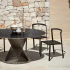 Silla de jardín en textileno y base de aluminio Made in Italy - Milanka Viadurini